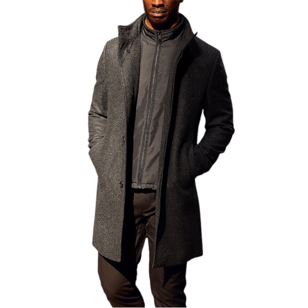 Ted Baker Margate Funnel Neck Coat Jacket Charcoal Grey Size 2XL US (6 TB)